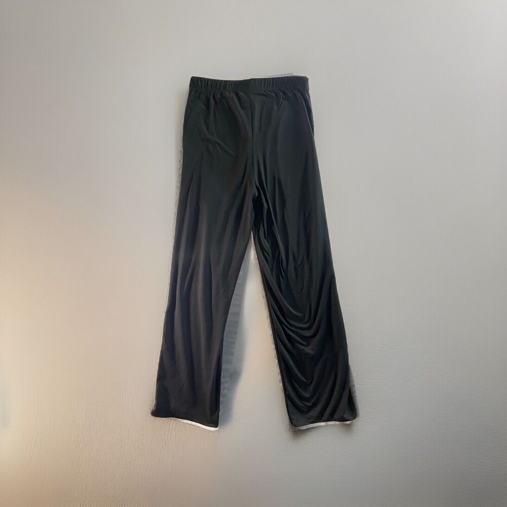 Unbranded Yoga Pants Womens Medium Black With White Trim Straight Leg Stretch